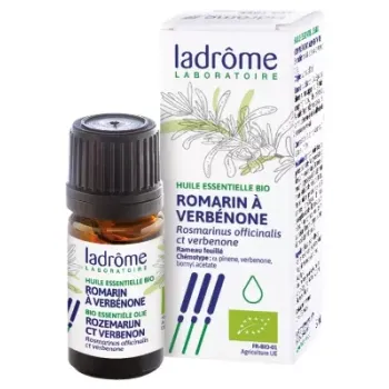 Huile essentielle romarin &agrave; verb&eacute;none Bio Ladr&ocirc;me - Flacon de 5ml