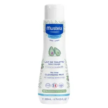Lait de toilette sans rin&ccedil;age peau normale b&eacute;b&eacute; et enfant Mustela - flacon de 200ml