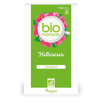 Infusion hibiscus draineur bio Vitavea - bo&icirc;te de 20 sachets