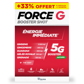Force G booster shot &eacute;nergie imm&eacute;diate Vitavea - boite de 20 ampoules