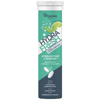 Hydra Fresh saveur citron-verveine Vitavea - tube de 20 comprim&eacute;s effervescents 