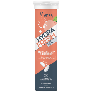 Hydra Fresh saveur p&ecirc;che Vitavea - tube de 20 comprim&eacute;s effervescents 