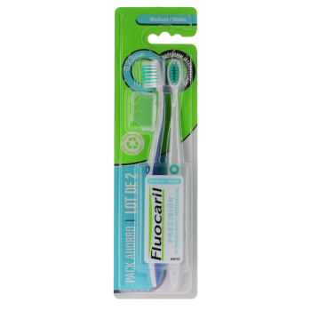 Brosses &agrave; dents pr&eacute;cision interdentaire medium Fluocaril - lot de 2 brosses &agrave; dents 