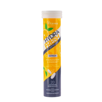 Hydrafresh intense saveur citron hydratation & &eacute;nergie Vitavea - tube de 20 comprim&eacute;s effervescents 