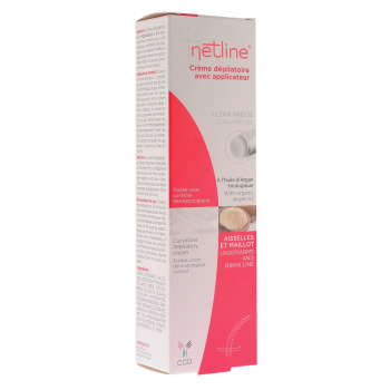 Cr&egrave;me d&eacute;pilatoire avec applicateur Netline - tube de 100ml + 1 applicateur 
