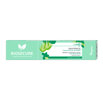 Dentifrice &agrave; l'aloe vera et menthe bio Bio Secure - tube de 75ml
