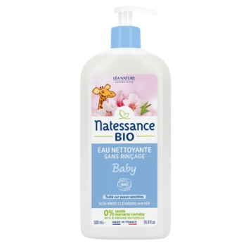 Eau nettoyante sans rin&ccedil;age baby bio Natessance - flacon pompe de 500ml