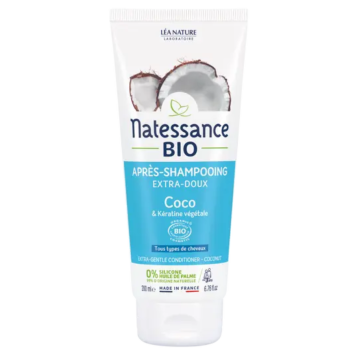 Apr&egrave;s-shampooing extra-doux coco bio Natessance - tube de 200ml