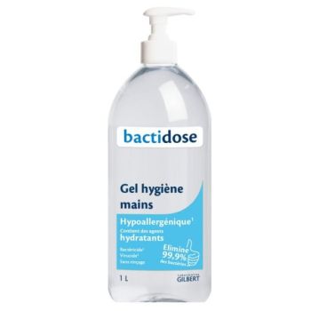 Gel hygi&egrave;ne des mains Bactidose - flacon &agrave; pompe de 1L