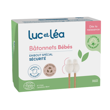B&acirc;tonnets b&eacute;b&eacute;s Luc et L&eacute;a - boite de 60 b&acirc;tonnets