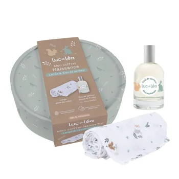 Mon coffret naissance lange et eau de senteur Luc et L&eacute;a - coffret de 2 produits
