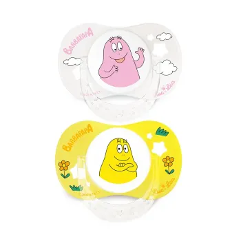 Edition limit&eacute;e sucette Barbapapa 6/18 mois Luc et L&eacute;a - lot de 2 sucettes