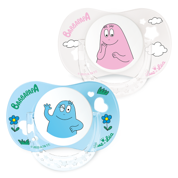 Edition limit&eacute;e sucette Barbapapa 0-6 mois Luc et L&eacute;a - lot de 2 sucettes