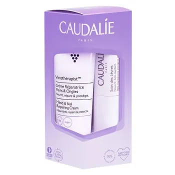 Duo Vinotherapist cr&egrave;me mains et ongles + soin des l&egrave;vres Caudalie - lot de 2 produits