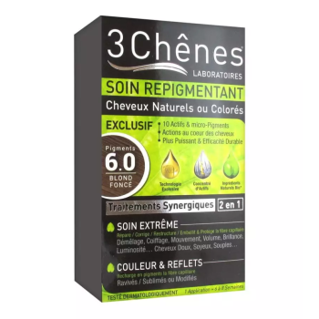 Soin repigmentant blond fonc&eacute; 6.0 Les 3 Ch&ecirc;nes - 4 produits  