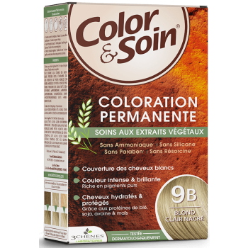 Color & soin coloration permanente blond clair nacr&eacute; 9B Les 3 ch&ecirc;nes - 1 kit