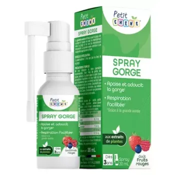 Petit Ch&ecirc;ne Spray gorge go&ucirc;t fruits rouges Les 3 Ch&ecirc;nes - spray de 20ml
