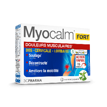 Myocalm Fort douleurs musculaires 3C Pharma - bo&icirc;te de 15 comprim&eacute;s s&eacute;cables