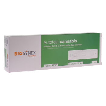 Autotest urinaire cannabis THC Biosynex - boite d'un test
