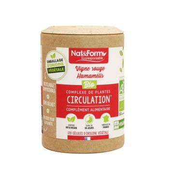 Circulation Vigne Rouge/Hamam&eacute;lis bio Nat&Form - bo&icirc;te de 120 g&eacute;lules v&eacute;g&eacute;tales