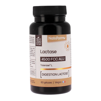 Lactase tol&eacute;rase L 4500 fcc alu Nat&form - pot de 60 g&eacute;lules