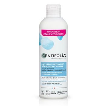 Lait dermo-nettoyant d&eacute;maquillant neutre bio Centifolia - flacon de 200ml