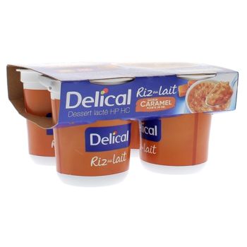 Delical riz au lait HP/HC saveur caramel - 4 pots de 200g