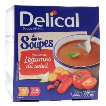 Delical Soupe HP/HC Velout&eacute; de l&eacute;gumes du soleil - 4 bols de 200ml
