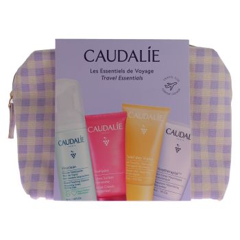 Trousse &eacute;t&eacute; 2025 les essentiels de voyage Caudalie - trousse + 4 soins voyage