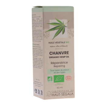 Huile de chanvre bio r&eacute;paratrice Haut-S&eacute;gala- flacon de 50ml