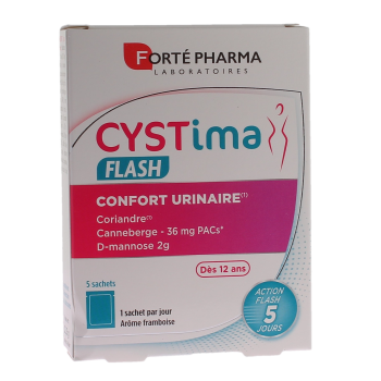 Cystima flash confort urinaire Fort&eacute; pharma - boite de 5 sachets