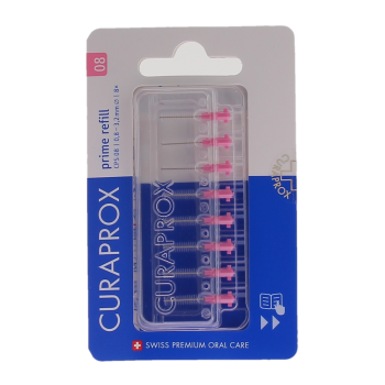 Recharge brossettes interdentaires prime refill taille 08 Curaprox - boite de 8 recharges