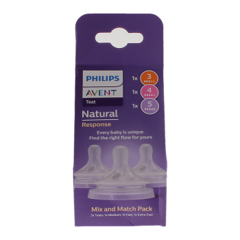 Avent natural response teat t&eacute;tines mix & match Philips - pack de 3 t&eacute;tines
