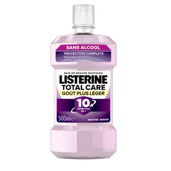 Bain de bouche Total Care menthe douce Listerine - flacon de 500ml