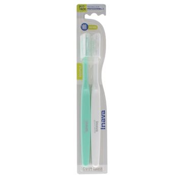 Brosse &agrave; dents souple 20/100 Inava - lot de 2 brosses &agrave; dents