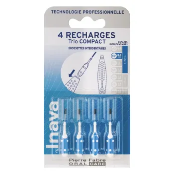 Brossettes interdentaires 0.8mm Trio Compact Inava - 4 recharges