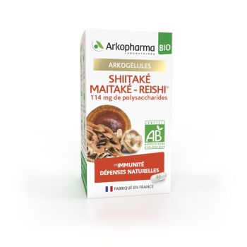 Arkog&eacute;lules Shiitak&eacute; Maitak&eacute;-Reishi bio Arkopharma - bo&icirc;te de 40 g&eacute;lules