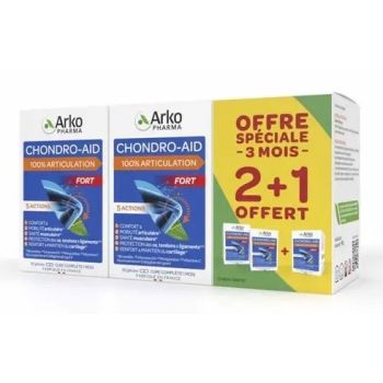 Chondro-Aid 100% articulation fort Arkopharma - 3 boites de 60 g&eacute;lules offre sp&eacute;ciale 2+1 offerte