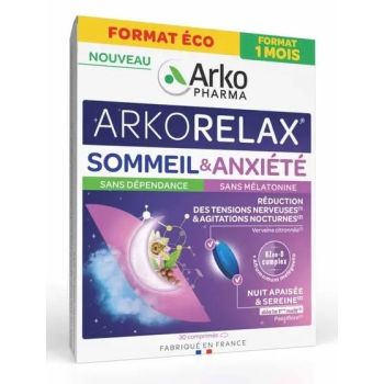 Arkorelax sommeil & anxi&eacute;t&eacute; Arkopharma - bo&icirc;te de 30 comprim&eacute;s