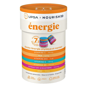 Gummies &eacute;nergie 7en1 Upsa x Nourished - boite de 30 gummies