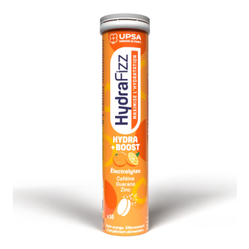 HydraFizz hydra+boost go&ucirc;t orange Upsa - tube de 16 pastilles effervescentes 