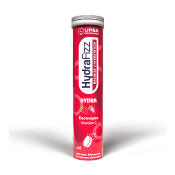 HydraFizz hydra go&ucirc;t fraise Upsa - tube de 16 comprim&eacute;s effervescents 