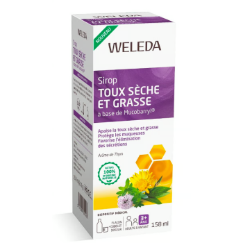 Sirop toux s&egrave;che et grasse Weleda - flacon de 158ml