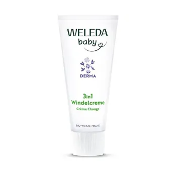 Cr&egrave;me 3 en 1 pour le change Weleda Baby Derma - tube de 50ml
