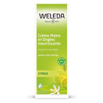 Cr&egrave;me nourrissante mains et ongles citrus Weleda - tube de 50ml