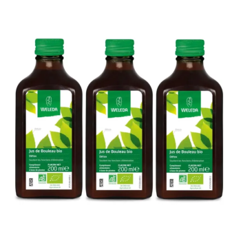 Jus de bouleau bio d&eacute;tox Weleda - lot de 3 flacon de 200ml