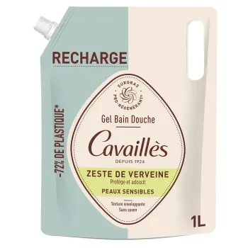 Recharge Gel bain douche Zeste de verveine Rog&eacute; Cavaill&egrave;s - &eacute;co-recharge de 1L