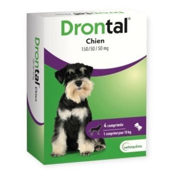 Drontal chien vermifuge Vetoquinol - bo&icirc;te de 4 comprim&eacute;s s&eacute;cables