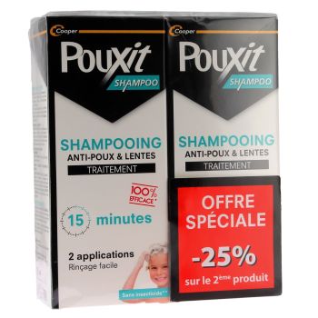 Shampooing anti-poux et lentes Pouxit - lot de 2 flacon de 200ml -25% sur le 2&egrave;me