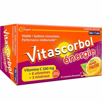 Vitascorbol &eacute;nergie - bo&icirc;te de 30 comprim&eacute;s effervescents